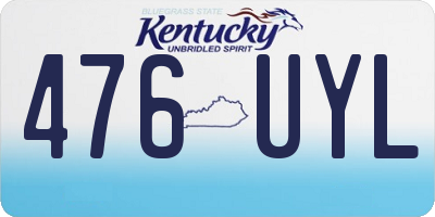 KY license plate 476UYL