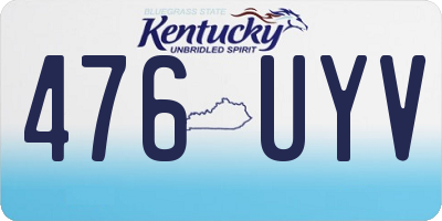 KY license plate 476UYV