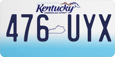 KY license plate 476UYX