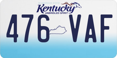 KY license plate 476VAF