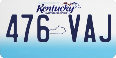 KY license plate 476VAJ