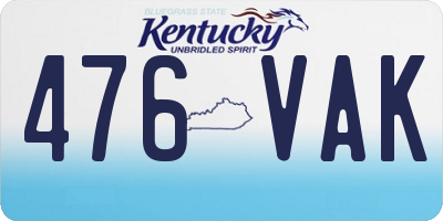 KY license plate 476VAK