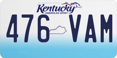 KY license plate 476VAM