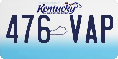 KY license plate 476VAP