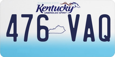 KY license plate 476VAQ