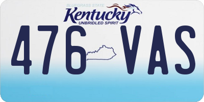 KY license plate 476VAS