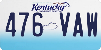 KY license plate 476VAW