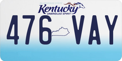 KY license plate 476VAY