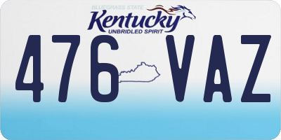KY license plate 476VAZ