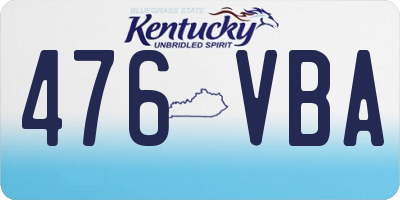 KY license plate 476VBA