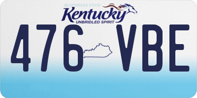 KY license plate 476VBE