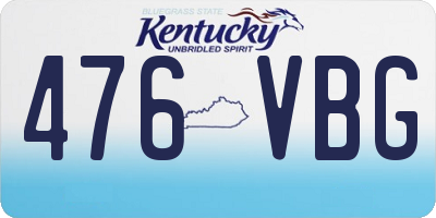 KY license plate 476VBG