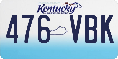 KY license plate 476VBK
