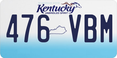 KY license plate 476VBM