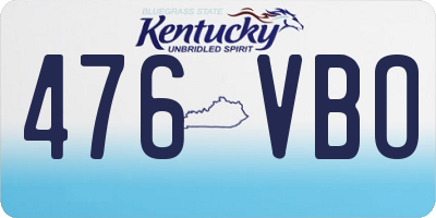 KY license plate 476VBO