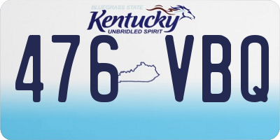 KY license plate 476VBQ