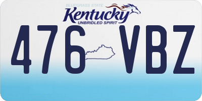 KY license plate 476VBZ