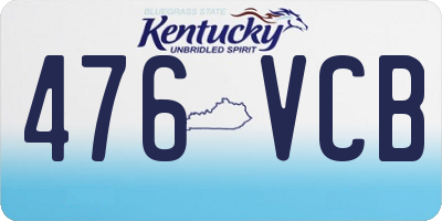 KY license plate 476VCB