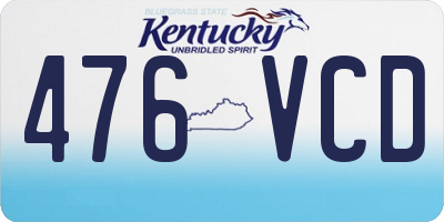 KY license plate 476VCD