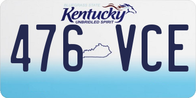 KY license plate 476VCE