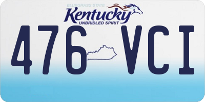 KY license plate 476VCI