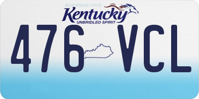 KY license plate 476VCL