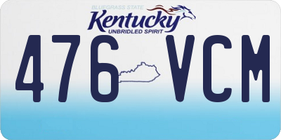 KY license plate 476VCM