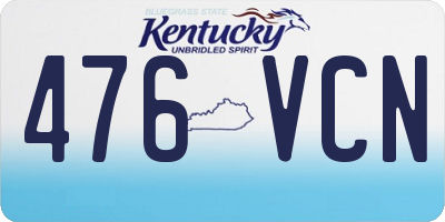 KY license plate 476VCN