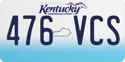 KY license plate 476VCS