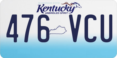 KY license plate 476VCU