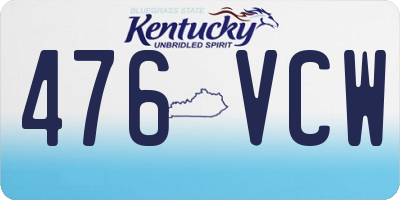 KY license plate 476VCW