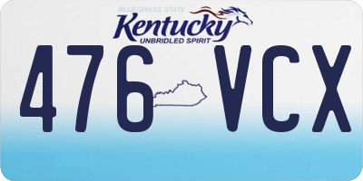 KY license plate 476VCX