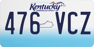 KY license plate 476VCZ