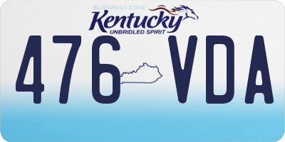 KY license plate 476VDA
