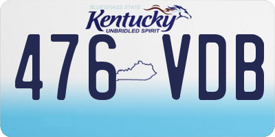 KY license plate 476VDB