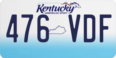 KY license plate 476VDF