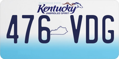 KY license plate 476VDG