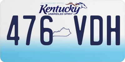 KY license plate 476VDH