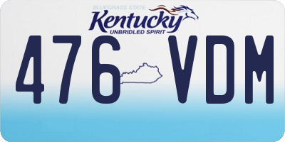 KY license plate 476VDM
