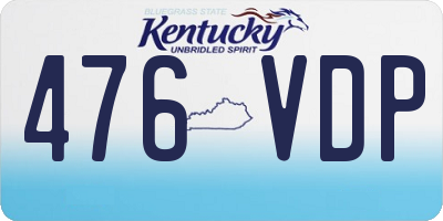 KY license plate 476VDP