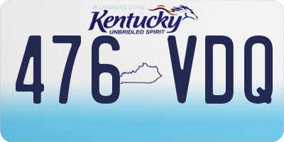 KY license plate 476VDQ