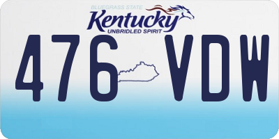 KY license plate 476VDW