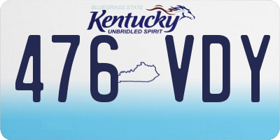 KY license plate 476VDY