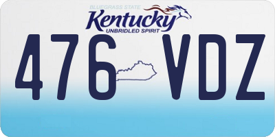 KY license plate 476VDZ