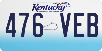 KY license plate 476VEB