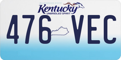 KY license plate 476VEC