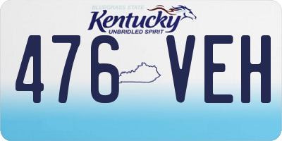 KY license plate 476VEH