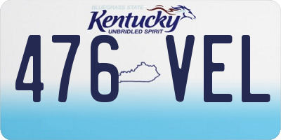 KY license plate 476VEL