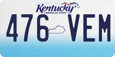 KY license plate 476VEM