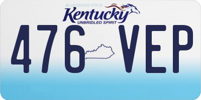KY license plate 476VEP